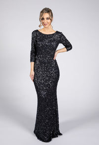 Full Length Midnight Navy Sequin Dress