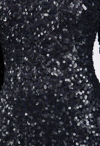 Full Length Midnight Navy Sequin Dress