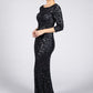 Full Length Midnight Navy Sequin Dress