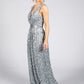 Silver Sequin Full Length Dress