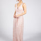 Blush Pink Sequin Full Length Dress