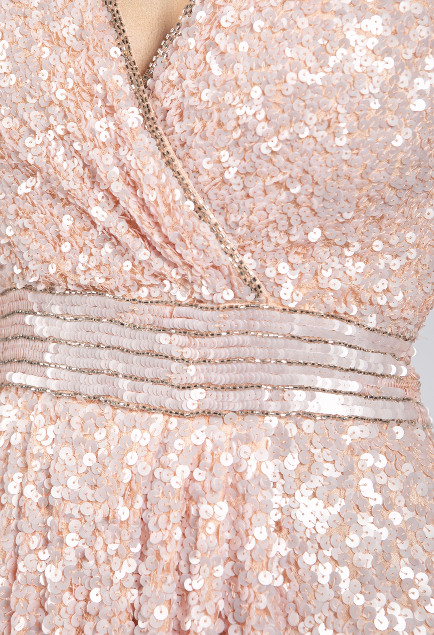 Blush Pink Sequin Full Length Dress