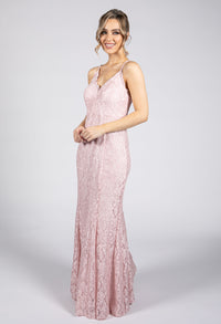 Pink Lace Evening Gown