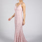 Pink Lace Evening Gown