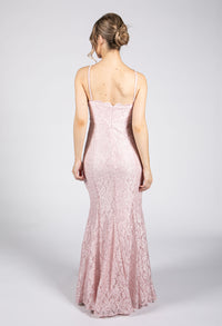 Pink Lace Evening Gown