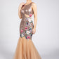 Gold & Champagne Floral Pattern Dress