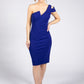 Navy One Shoulder Fitted Dress