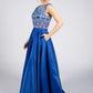 Royal Blue Geo Embroidered Gown