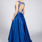 Royal Blue Geo Embroidered Gown