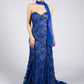 Royal Blue Embroidered Lace Dress