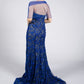 Royal Blue Embroidered Lace Dress