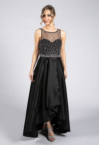 Black Beaded Bodice Gown