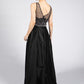 Black Beaded Bodice Gown