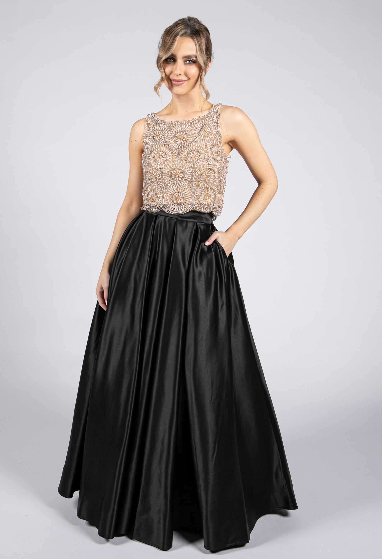 Two Piece Jewelled Top and Skirt