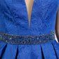 Royal Blue Patterned Ballgown