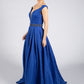 Royal Blue Patterned Ballgown