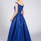 Royal Blue Patterned Ballgown