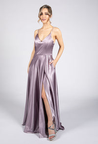 Wild Heather Satin Gown