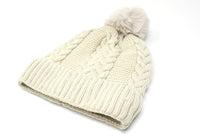 CABLE KNIT BOBBLE HAT