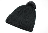 CABLE KNIT BOBBLE HAT