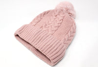 CABLE KNIT BOBBLE HAT