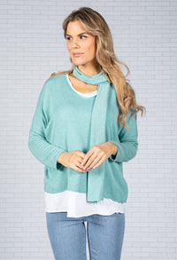 Soft Knit with Scarf and Cami