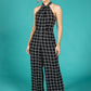 Monochrome Check Jumpsuit