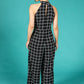 Monochrome Check Jumpsuit