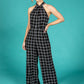 Monochrome Check Jumpsuit