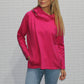 fuchsia hoodie with zipper detail