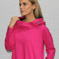 fuchsia hoodie with zipper detail