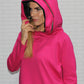 fuchsia hoodie with zipper detail