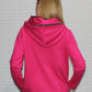 fuchsia hoodie with zipper detail