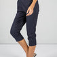 Cropped Dark Navy Pinstripe Trousers