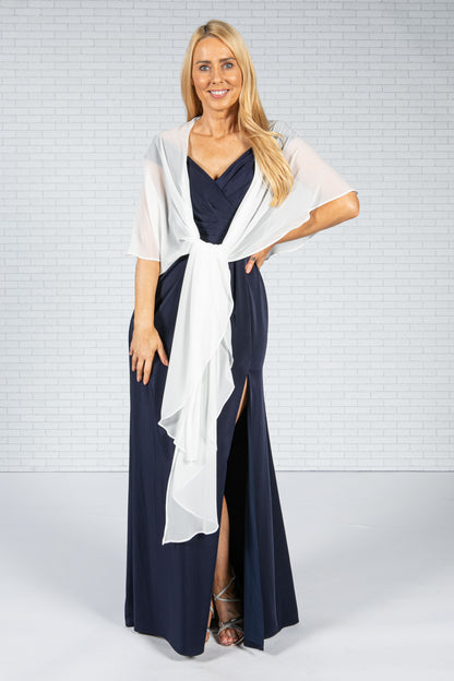 White Chiffon Shoulder Wrap