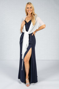 White Chiffon Shoulder Wrap