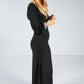 Black Diamante Trim Gown