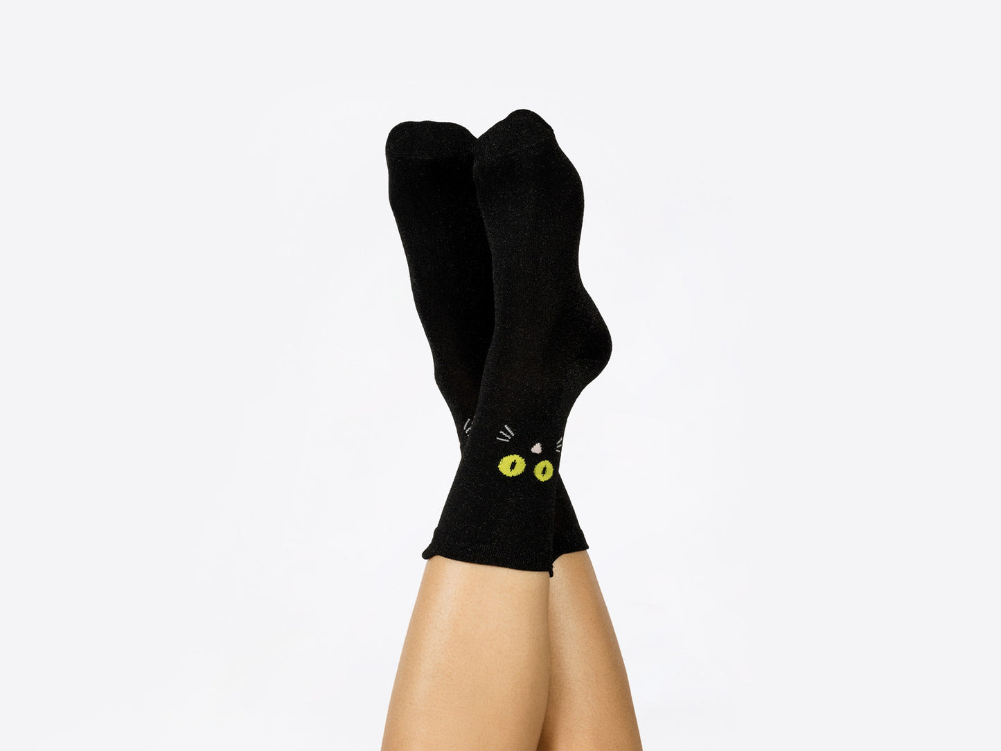 Cat socks in black