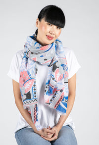 Floral Deco Print Scarf