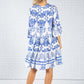 Blue Paisley Tiered Dress