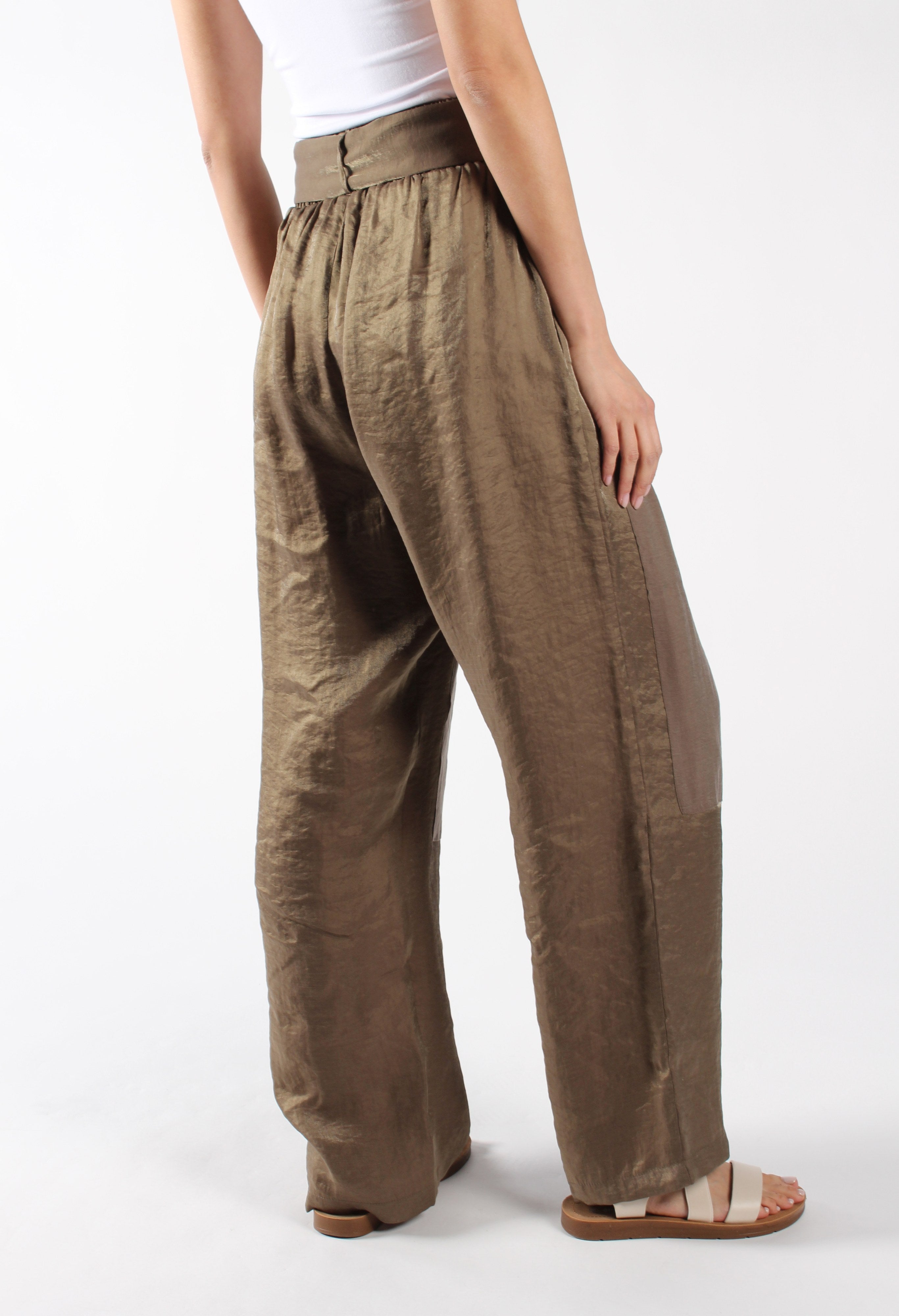 Two-tone Zip Front Trousers