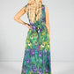 Peacock print maxi dress