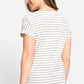 Short Sleeve Jewel Neck Stripe and Botanic Print T-Shirt