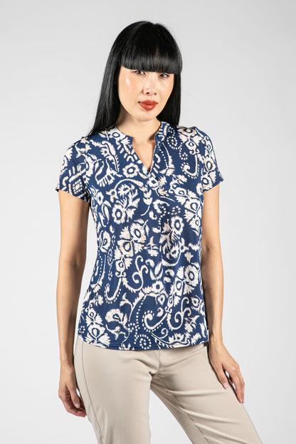 Royal Blossom Print Top