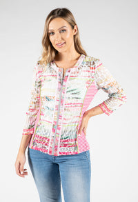 Printed Zip Up Top