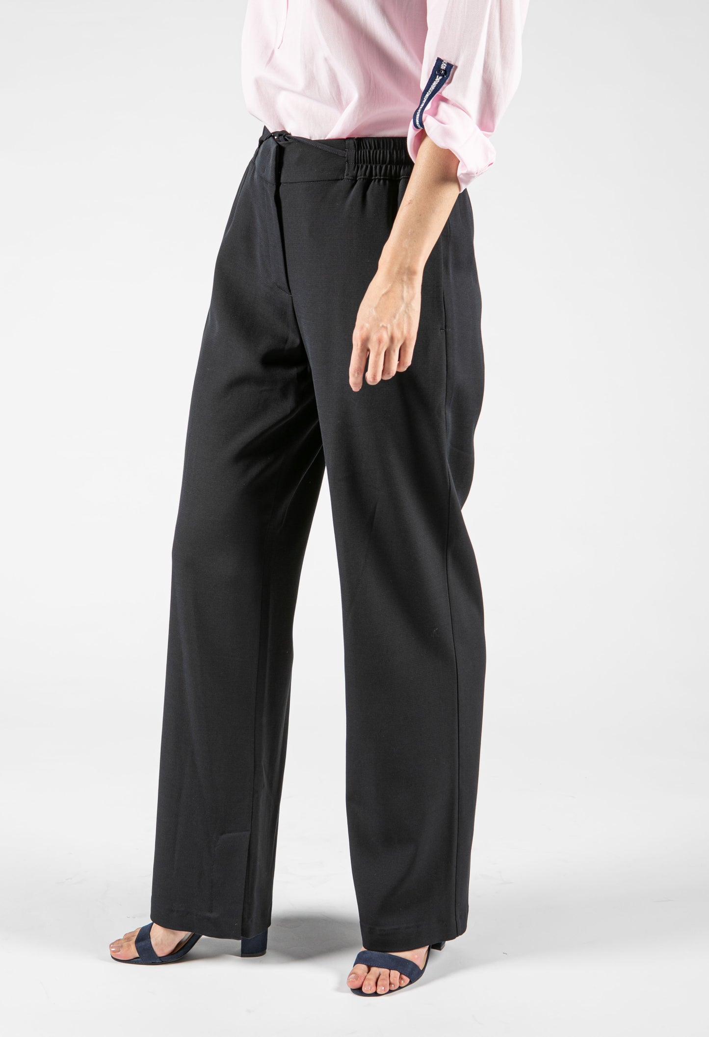 Wide Leg Trousers in Navy