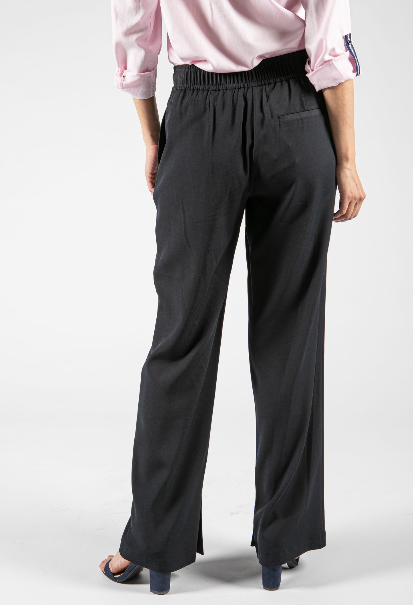 Wide Leg Trousers in Navy