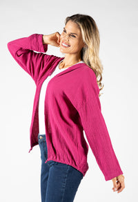 Textured Hooded Cardi