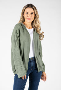 Textured Hooded Cardi