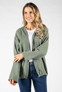 Textured Hooded Cardi